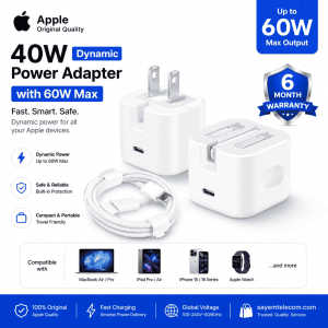Apple 40W Dynamic Power Adapter – 60W Max Fast Charging Adapter