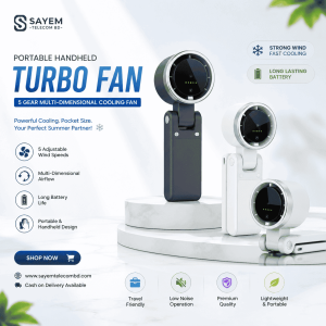 Portable Handheld Turbo Fan – 5 Gear Multi-Dimensional Cooling Fan