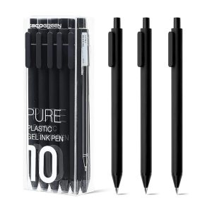 Xiaomi Kaco Pure Plastic Gel Ink Pen Set 10pcs (K1015) – Black | Smooth 0.5mm Writing