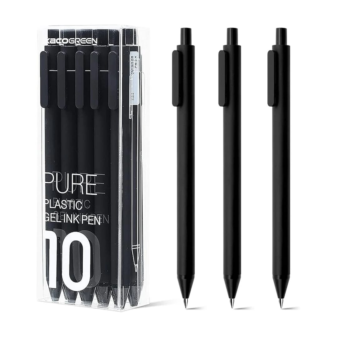 Xiaomi Kaco Pure Plastic Gel Ink Pen Set 10pcs (K1015) – Black | Smooth 0.5mm Writing