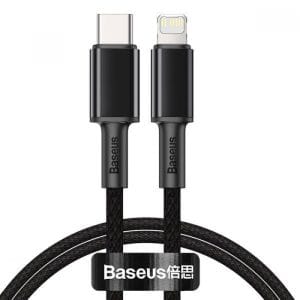 Baseus CATLGD-01 High Density Braided Fast Charging Data Lightning Cable Type-C to iP PD 20W 1Meter Black - Image 2