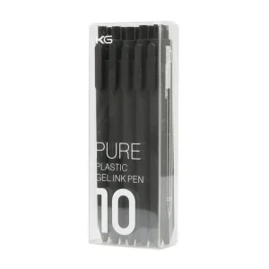 Xiaomi Kaco Pure Plastic Gel Ink Pen Set 10pcs (K1015) – Black | Smooth 0.5mm Writing - Image 2